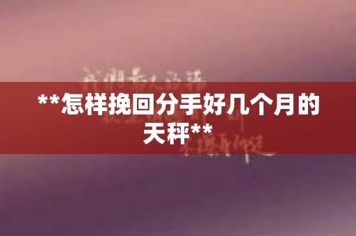 **怎样挽回分手好几个月的天秤**