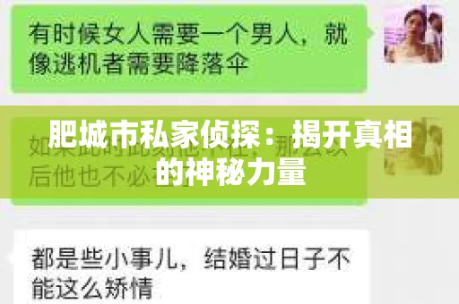 肥城市私家侦探：揭开真相的神秘力量
