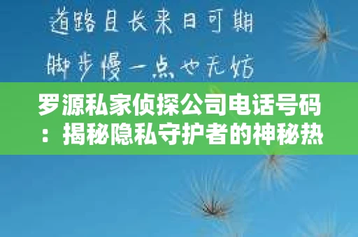 罗源私家侦探公司电话号码：揭秘隐私守护者的神秘热线