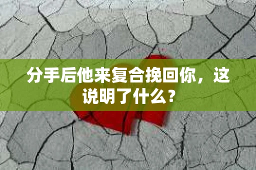 分手后他来复合挽回你，这说明了什么？